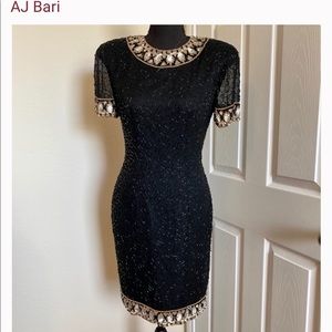 Vintage A.J Bari Black dress 1980s vintage